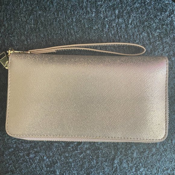 Tory Burch Metallic Rose Gold Continental Wallet - Picture 2 of 9